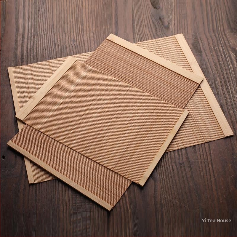 Μπαμπού ματ για τσάι με περιμετρικό ράψιμο, μόνωση τσαγιού, προσαρμογή με λογότυπο, κυκλοφορία 2024