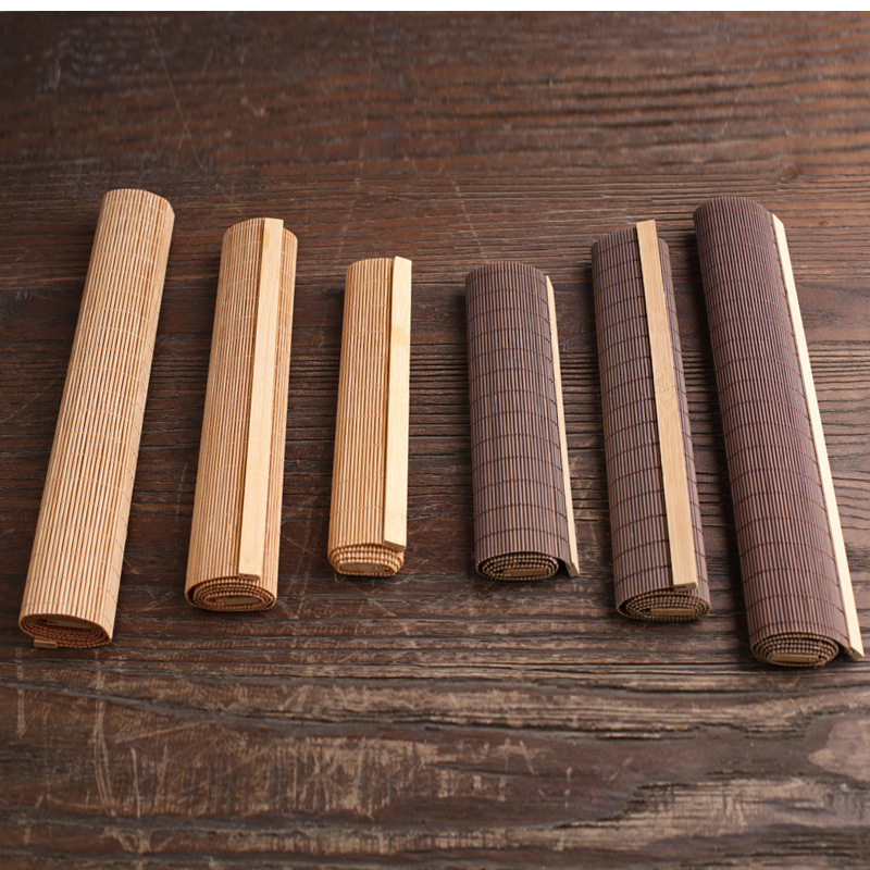 Μπαμπού ματ για τσάι με περιμετρικό ράψιμο, μόνωση τσαγιού, προσαρμογή με λογότυπο, κυκλοφορία 2024