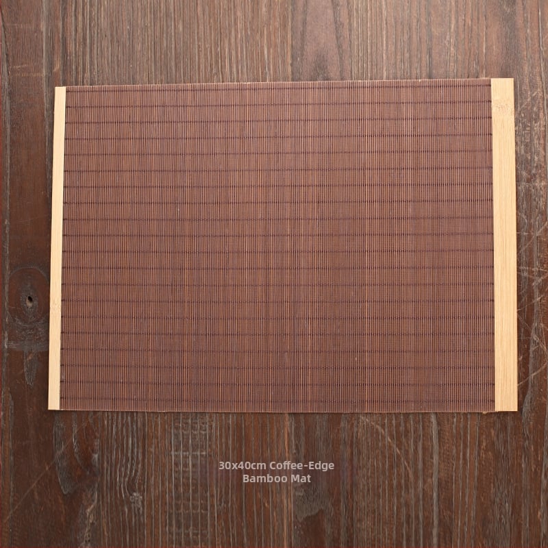 Μπαμπού ματ για τσάι με περιμετρικό ράψιμο, μόνωση τσαγιού, προσαρμογή με λογότυπο, κυκλοφορία 2024