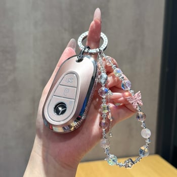 Mercedes-Benz atslēgas vāciņš modeļiem C-Class, E-Class, C260L, E300L, GLC300/260, S-Class un GLE — āda ar eļļas un vasku apstrādi