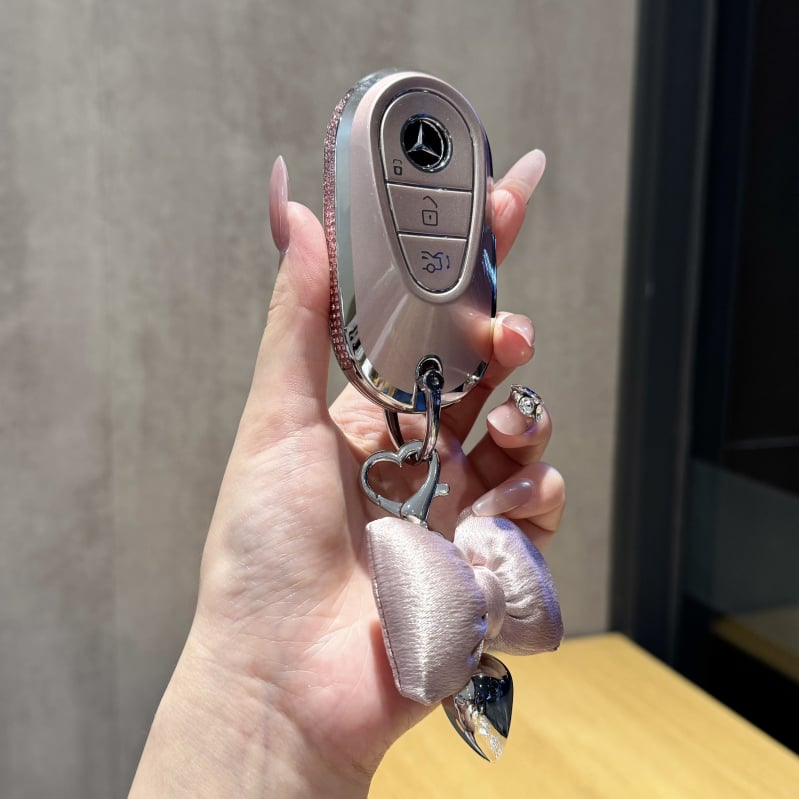 Mercedes-Benz atslēgas vāciņš modeļiem C-Class, E-Class, C260L, E300L, GLC300/260, S-Class un GLE — āda ar eļļas un vasku apstrādi