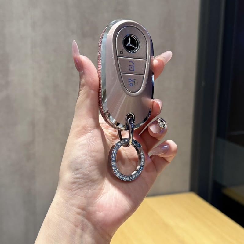 Mercedes-Benz atslēgas vāciņš modeļiem C-Class, E-Class, C260L, E300L, GLC300/260, S-Class un GLE — āda ar eļļas un vasku apstrādi