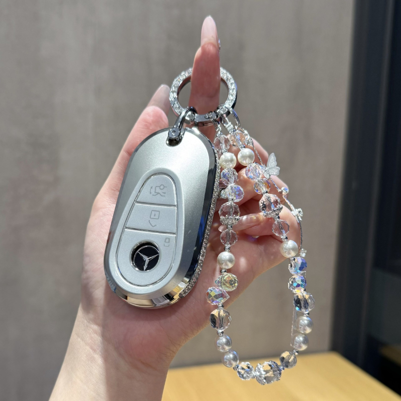 Mercedes-Benz atslēgas vāciņš modeļiem C-Class, E-Class, C260L, E300L, GLC300/260, S-Class un GLE — āda ar eļļas un vasku apstrādi