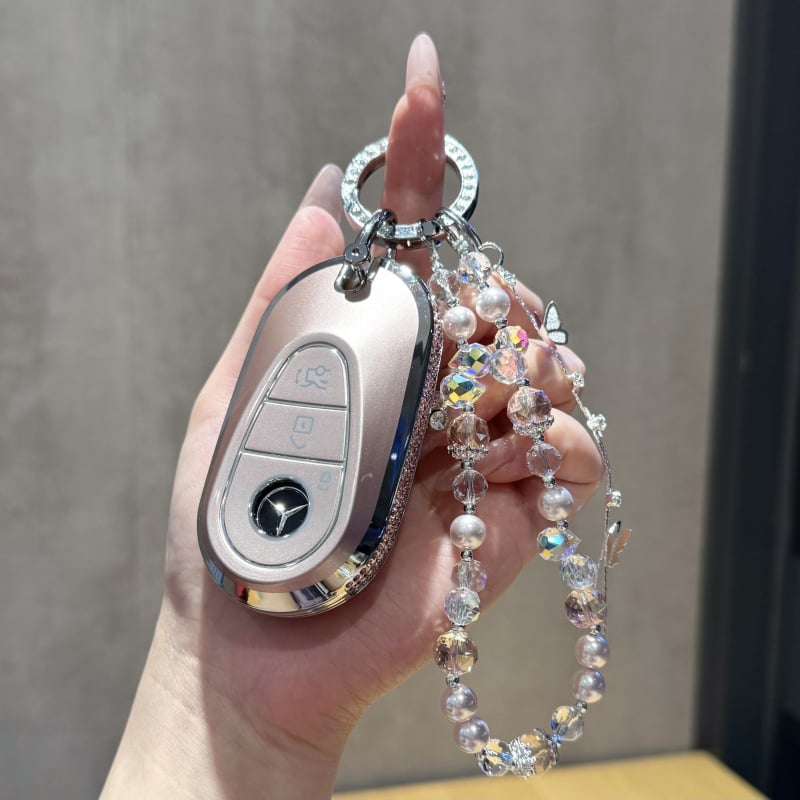 Mercedes-Benz atslēgas vāciņš modeļiem C-Class, E-Class, C260L, E300L, GLC300/260, S-Class un GLE — āda ar eļļas un vasku apstrādi