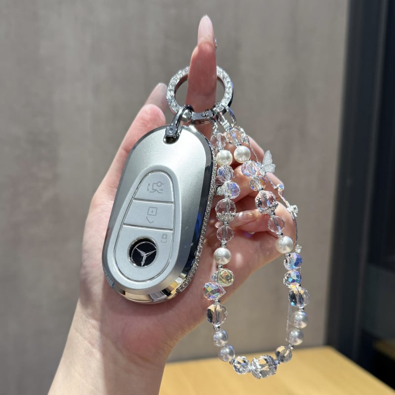 Mercedes-Benz atslēgas vāciņš modeļiem C-Class, E-Class, C260L, E300L, GLC300/260, S-Class un GLE — āda ar eļļas un vasku apstrādi