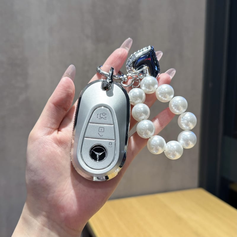 Mercedes-Benz atslēgas vāciņš modeļiem C-Class, E-Class, C260L, E300L, GLC300/260, S-Class un GLE — āda ar eļļas un vasku apstrādi