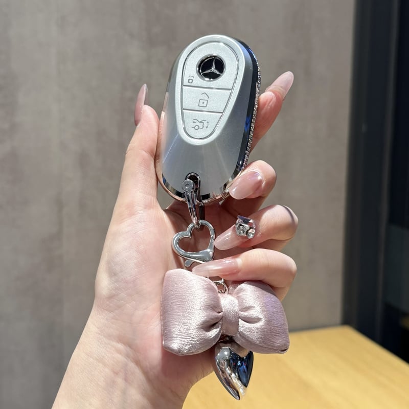 Mercedes-Benz atslēgas vāciņš modeļiem C-Class, E-Class, C260L, E300L, GLC300/260, S-Class un GLE — āda ar eļļas un vasku apstrādi