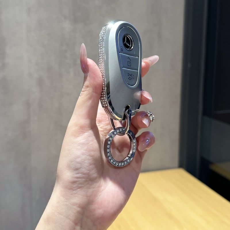 Mercedes-Benz atslēgas vāciņš modeļiem C-Class, E-Class, C260L, E300L, GLC300/260, S-Class un GLE — āda ar eļļas un vasku apstrādi