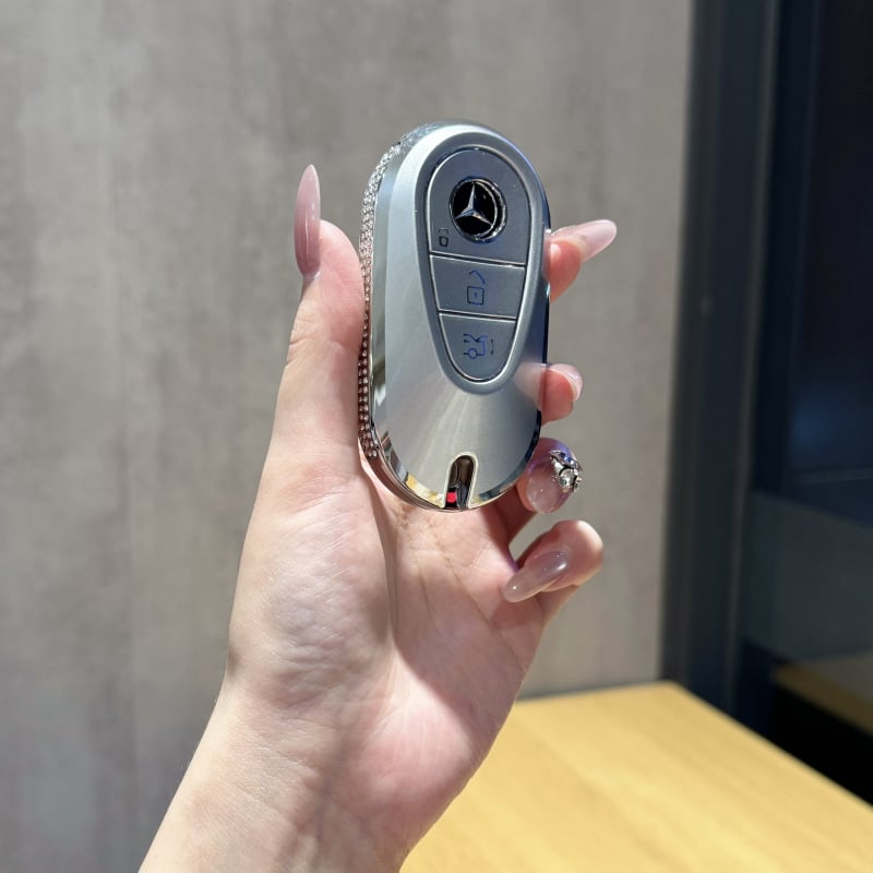 Mercedes-Benz atslēgas vāciņš modeļiem C-Class, E-Class, C260L, E300L, GLC300/260, S-Class un GLE — āda ar eļļas un vasku apstrādi