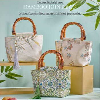 DIY komplekts bambusa mezgla somai – Jauns ķīniešu stils, soma no Song brokāta auduma