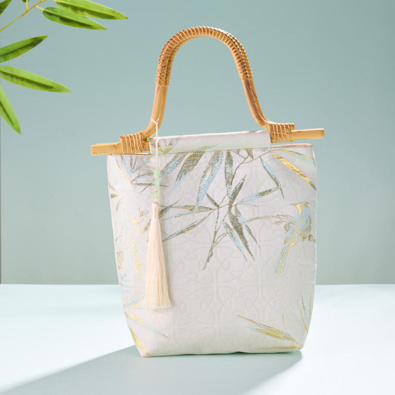 DIY komplekts bambusa mezgla somai – Jauns ķīniešu stils, soma no Song brokāta auduma