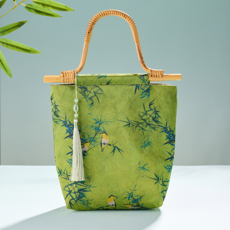 DIY komplekts bambusa mezgla somai – Jauns ķīniešu stils, soma no Song brokāta auduma