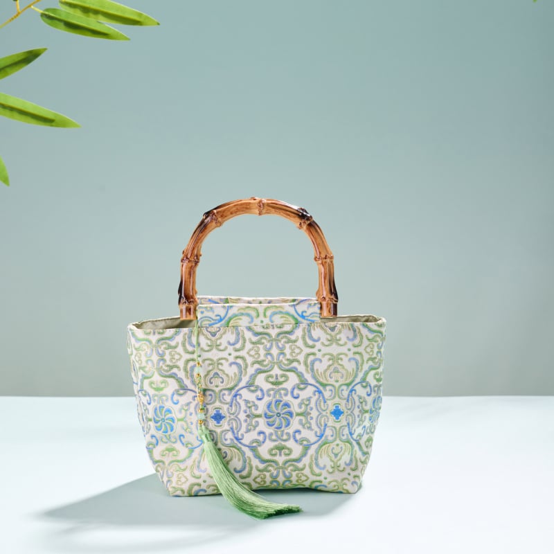 DIY komplekts bambusa mezgla somai – Jauns ķīniešu stils, soma no Song brokāta auduma