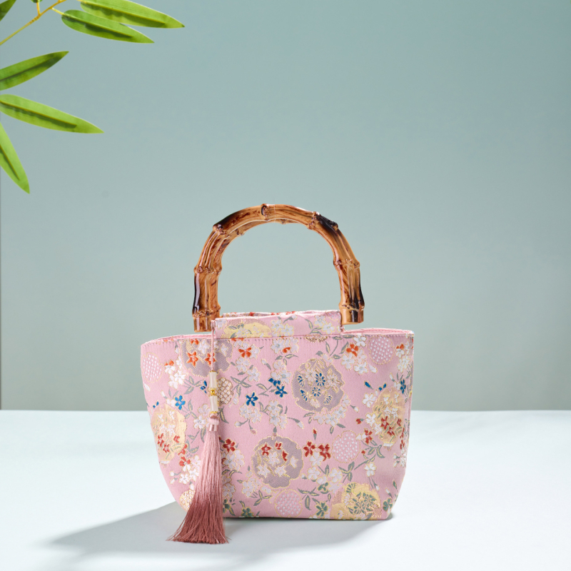 DIY komplekts bambusa mezgla somai – Jauns ķīniešu stils, soma no Song brokāta auduma