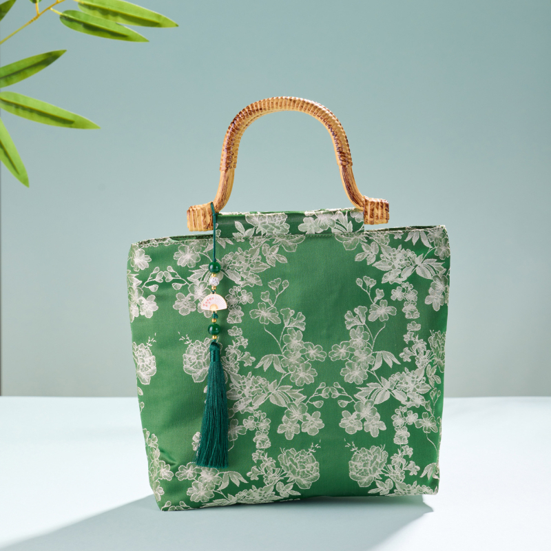 DIY komplekts bambusa mezgla somai – Jauns ķīniešu stils, soma no Song brokāta auduma