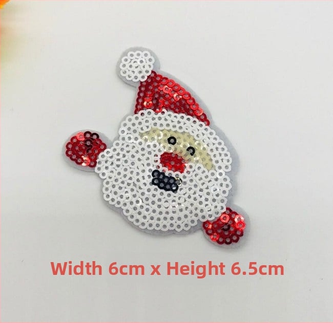 Снежен човек апликация – бродерия с мъниста и пайети за коледна украса, DIY аксесоари (Материал: бродерия с мъниста и пайети; Приложение: Друго; Марка: Друго)