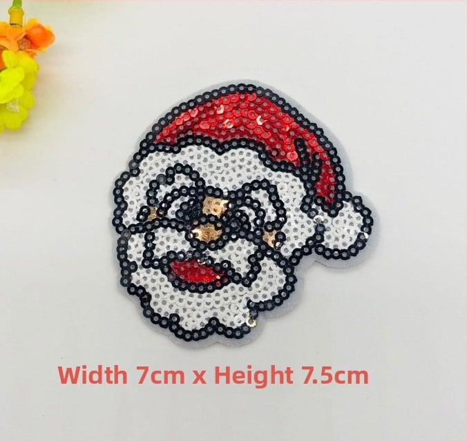 Снежен човек апликация – бродерия с мъниста и пайети за коледна украса, DIY аксесоари (Материал: бродерия с мъниста и пайети; Приложение: Друго; Марка: Друго)