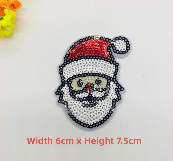 Снежен човек апликация – бродерия с мъниста и пайети за коледна украса, DIY аксесоари (Материал: бродерия с мъниста и пайети; Приложение: Друго; Марка: Друго)