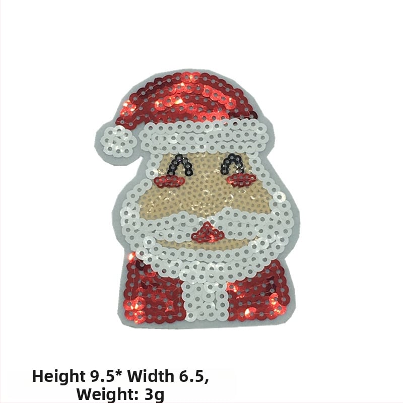 Снежен човек апликация – бродерия с мъниста и пайети за коледна украса, DIY аксесоари (Материал: бродерия с мъниста и пайети; Приложение: Друго; Марка: Друго)