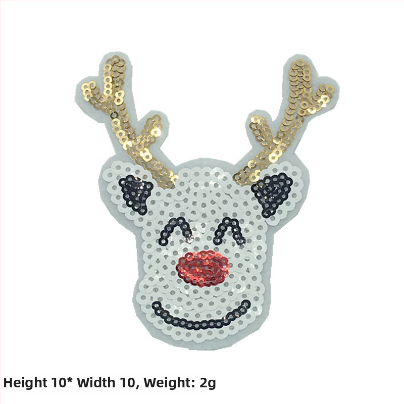 Снежен човек апликация – бродерия с мъниста и пайети за коледна украса, DIY аксесоари (Материал: бродерия с мъниста и пайети; Приложение: Друго; Марка: Друго)