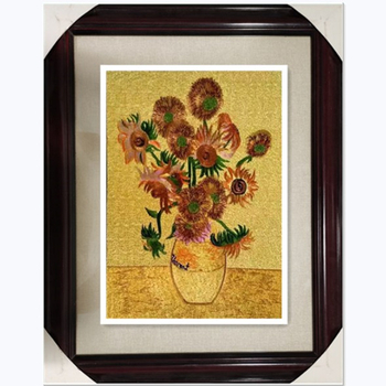 Auduma izšuvumu dekoratīvā glezna, Su izšuvums, 11CT, Augu ziedu raksts, Pabeigts produkts