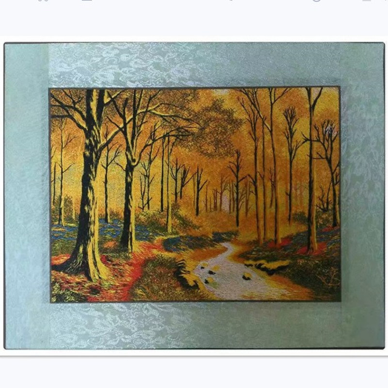 Auduma izšuvumu dekoratīvā glezna, Su izšuvums, 11CT, Augu ziedu raksts, Pabeigts produkts