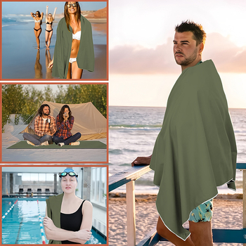 Prijenosni magnetski ručnik koji se može uviti kao ručnik za kupanje; dvostrano plišani ručnik za plažu i sport, s mogućnošću logotipa