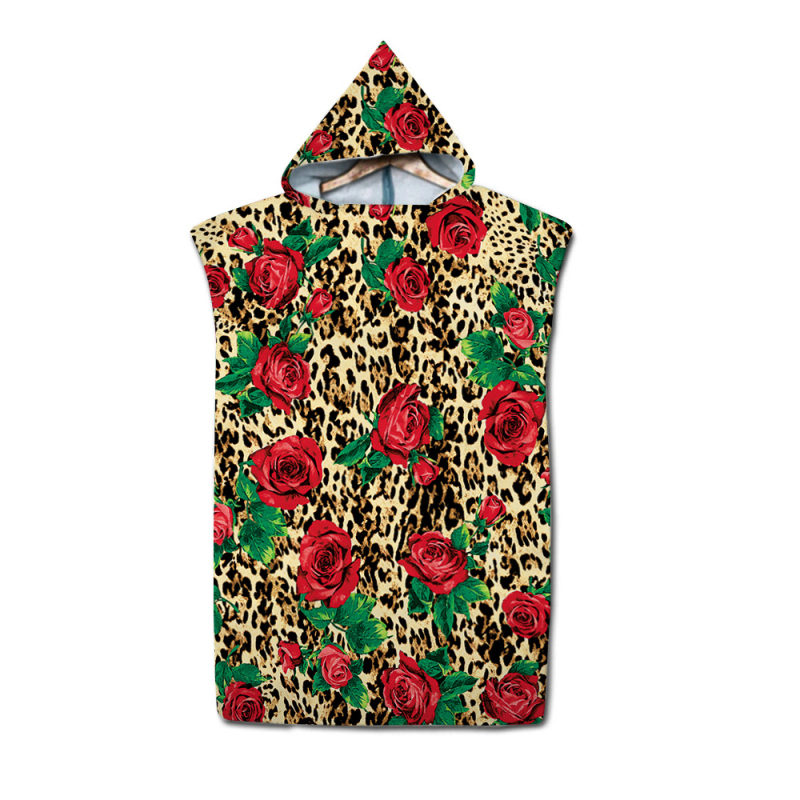 Kapuljačasti mikrofiber ručnik za plažu s otiskom, 150D, 300–400 g