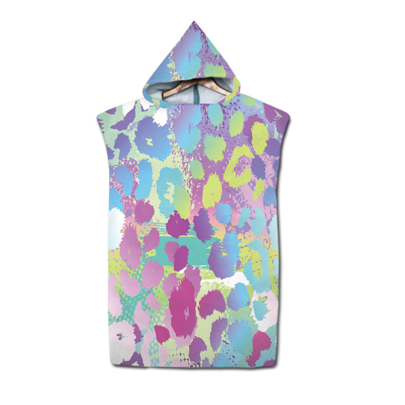 Kapuljačasti mikrofiber ručnik za plažu s otiskom, 150D, 300–400 g