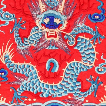 Izšūts panelis ar crane motīvu, Qing dinastijas oficiālais apģērbs, Su izšūšana, klasiskā Ming & Qing stila, izgatavots Ķīnā