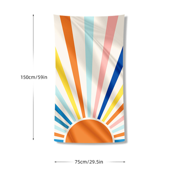 Microfiber plažni ručnik s otiskom, brzo suši, za plivanje i kupanje, dvostrani baršunasti osjećaj.