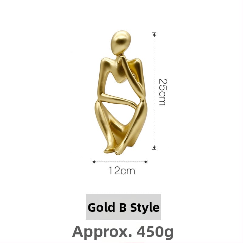 Wei Qian Műgyanta figurák – Dekoratív figurák vitrint és TV-szekrényhez, skandináv stílusú könnyed luxus