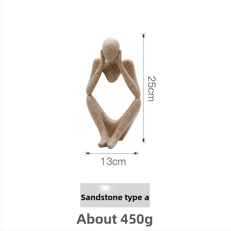 Wei Qian Műgyanta figurák – Dekoratív figurák vitrint és TV-szekrényhez, skandináv stílusú könnyed luxus