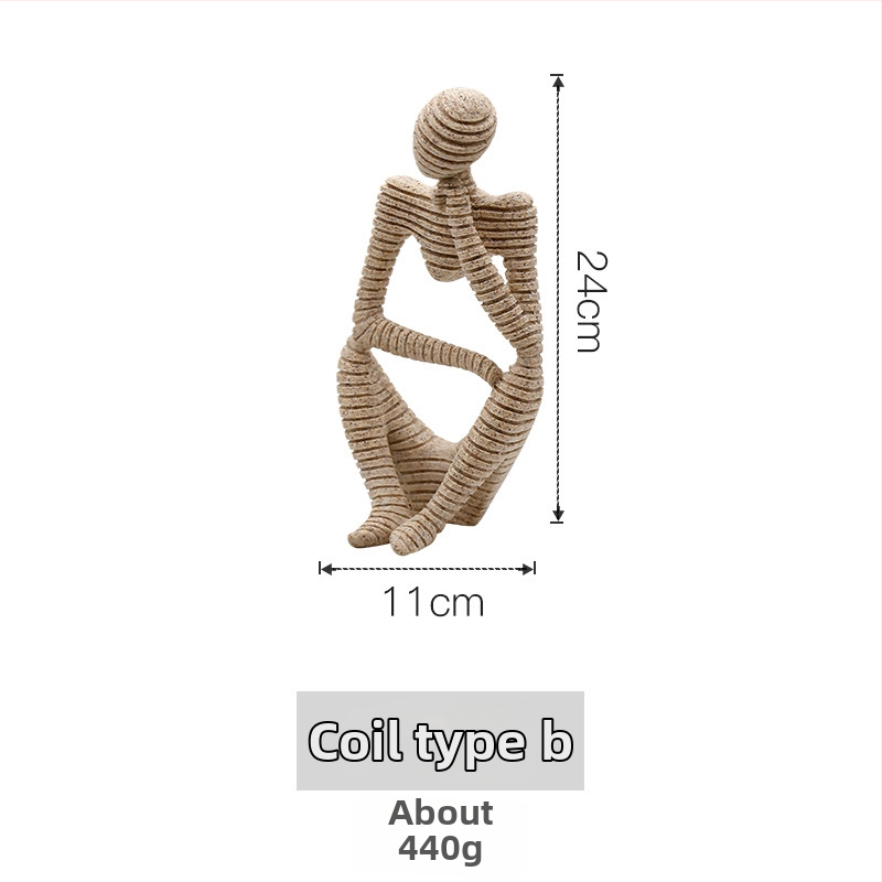 Wei Qian Műgyanta figurák – Dekoratív figurák vitrint és TV-szekrényhez, skandináv stílusú könnyed luxus