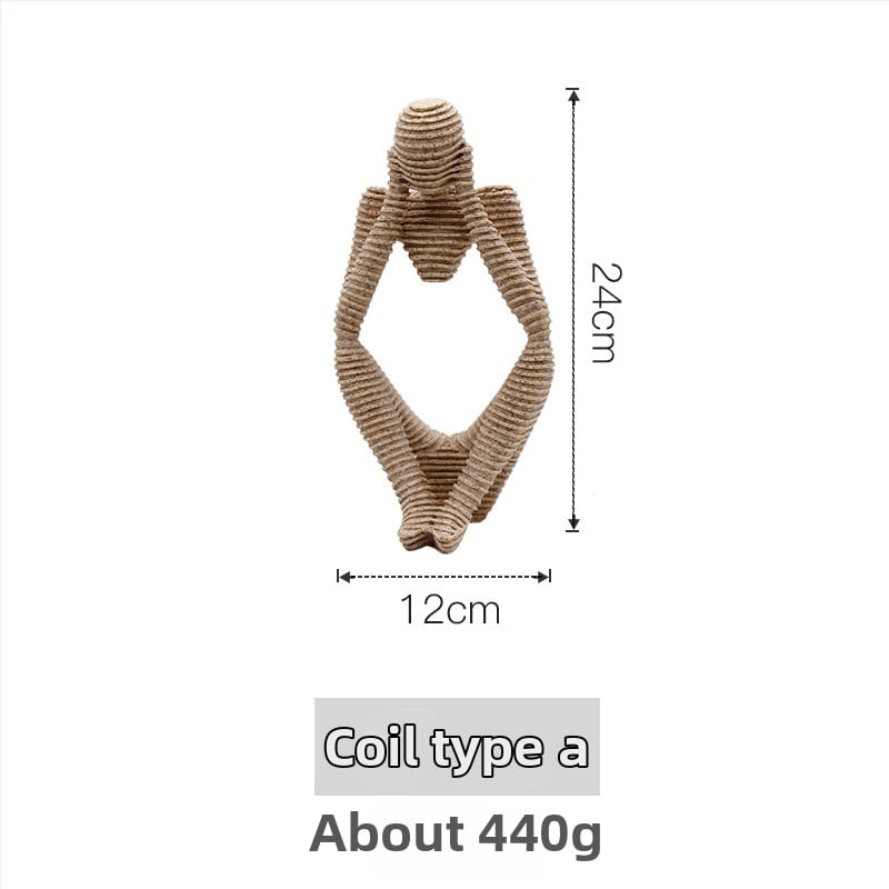 Wei Qian Műgyanta figurák – Dekoratív figurák vitrint és TV-szekrényhez, skandináv stílusú könnyed luxus