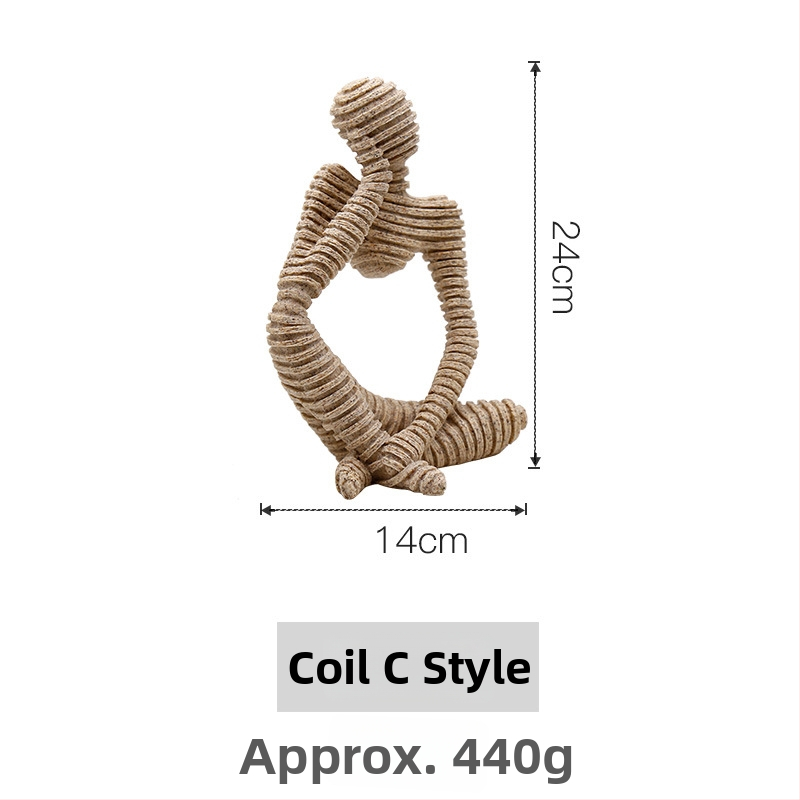 Wei Qian Műgyanta figurák – Dekoratív figurák vitrint és TV-szekrényhez, skandináv stílusú könnyed luxus