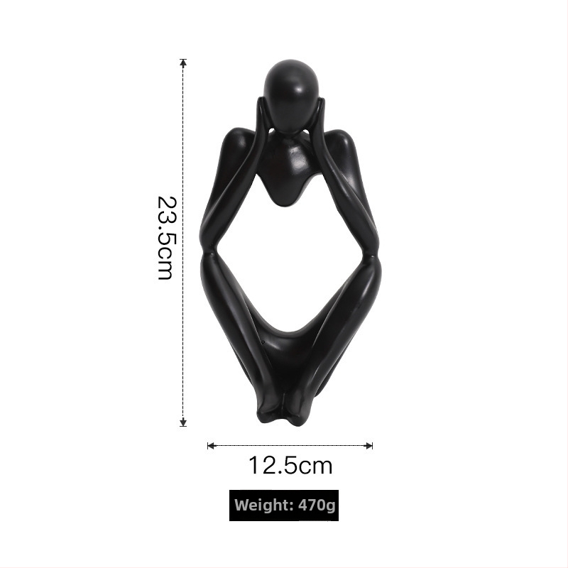 Wei Qian Műgyanta figurák – Dekoratív figurák vitrint és TV-szekrényhez, skandináv stílusú könnyed luxus