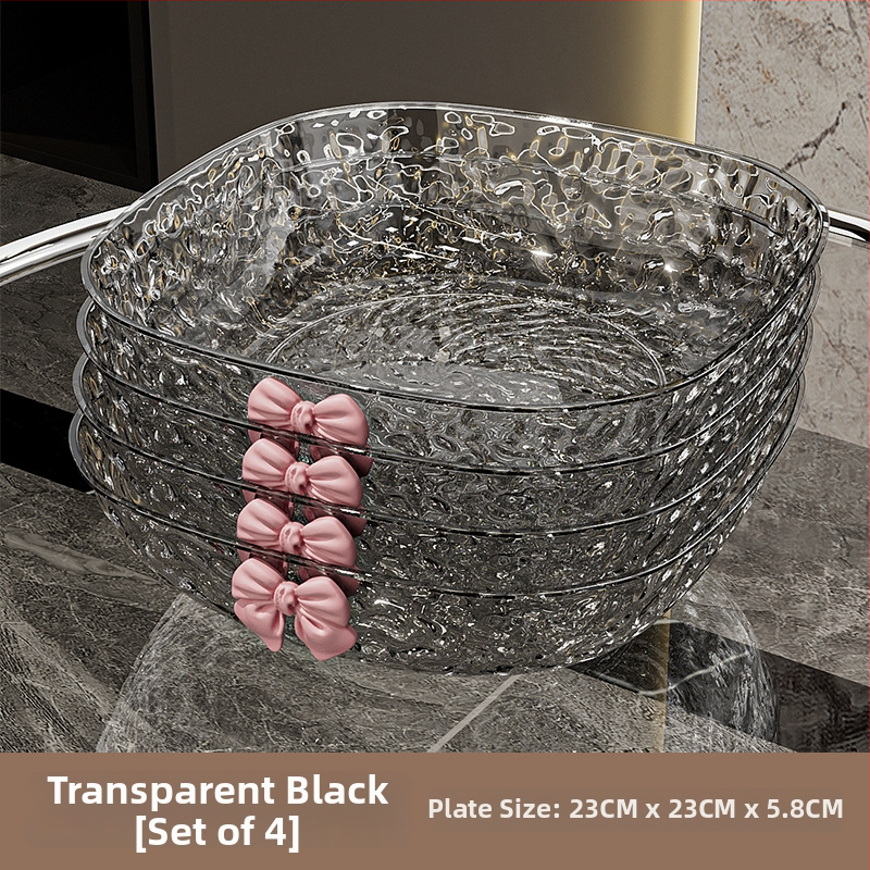 Műanyag gyümölcstál kalapált textúrával és pillangócsomó mintával, könnyed luxus retro stílus