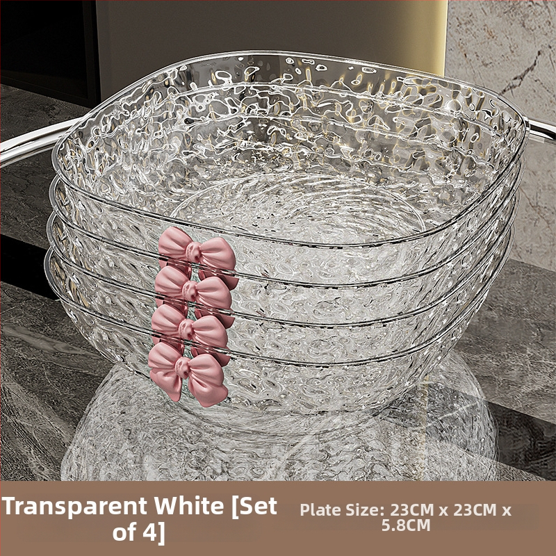 Műanyag gyümölcstál kalapált textúrával és pillangócsomó mintával, könnyed luxus retro stílus