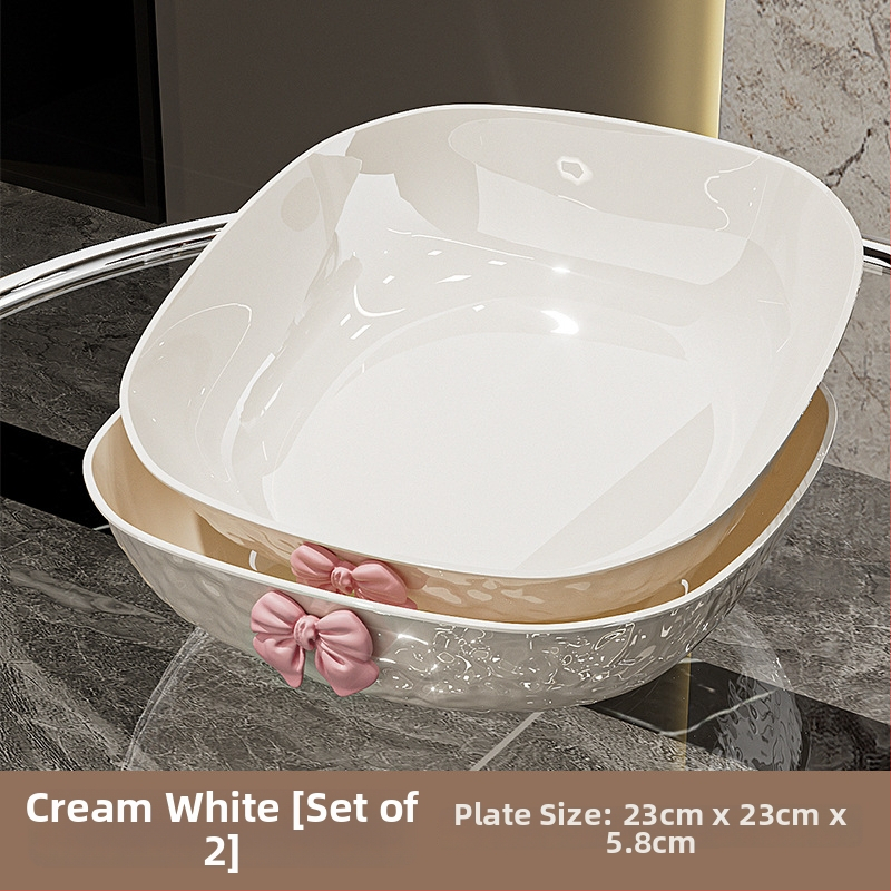 Műanyag gyümölcstál kalapált textúrával és pillangócsomó mintával, könnyed luxus retro stílus