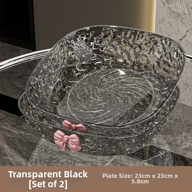 Műanyag gyümölcstál kalapált textúrával és pillangócsomó mintával, könnyed luxus retro stílus