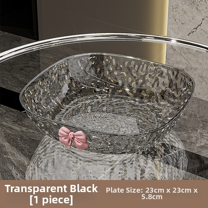 Műanyag gyümölcstál kalapált textúrával és pillangócsomó mintával, könnyed luxus retro stílus