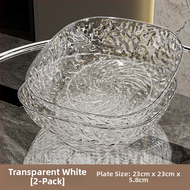 Műanyag gyümölcstál kalapált textúrával és pillangócsomó mintával, könnyed luxus retro stílus