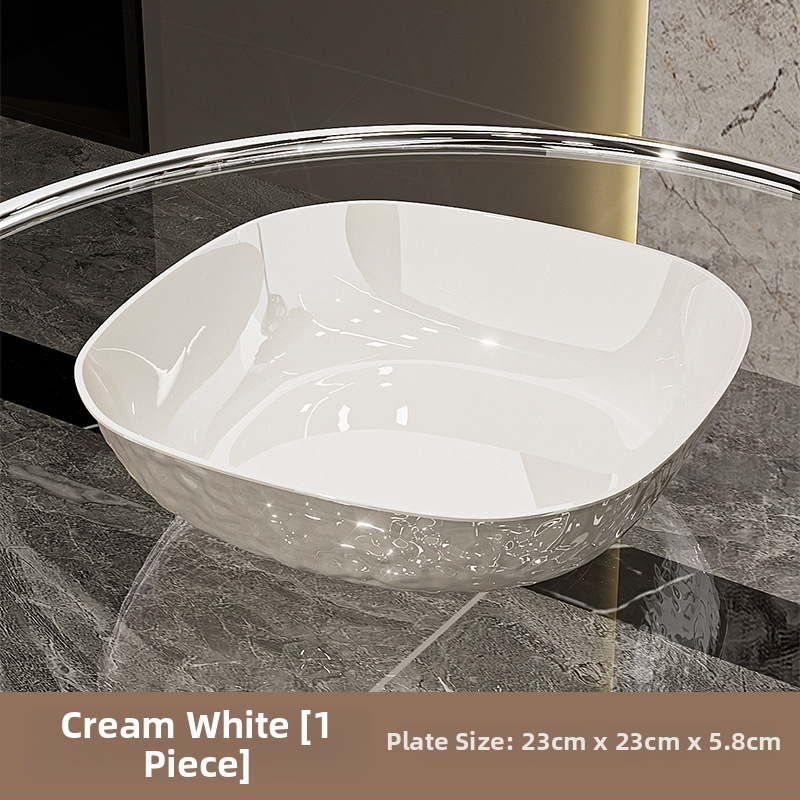 Műanyag gyümölcstál kalapált textúrával és pillangócsomó mintával, könnyed luxus retro stílus