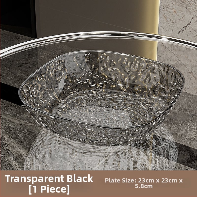 Műanyag gyümölcstál kalapált textúrával és pillangócsomó mintával, könnyed luxus retro stílus