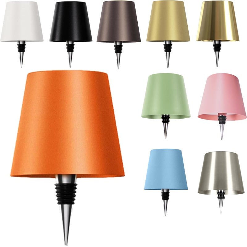 Vyno butelio formos stalo lempa, kūrybingas plastikinis korpusas, USB įkrovimas, ambientinis apšvietimas, RGB trijų spalvų reguliavimas prisilietimu