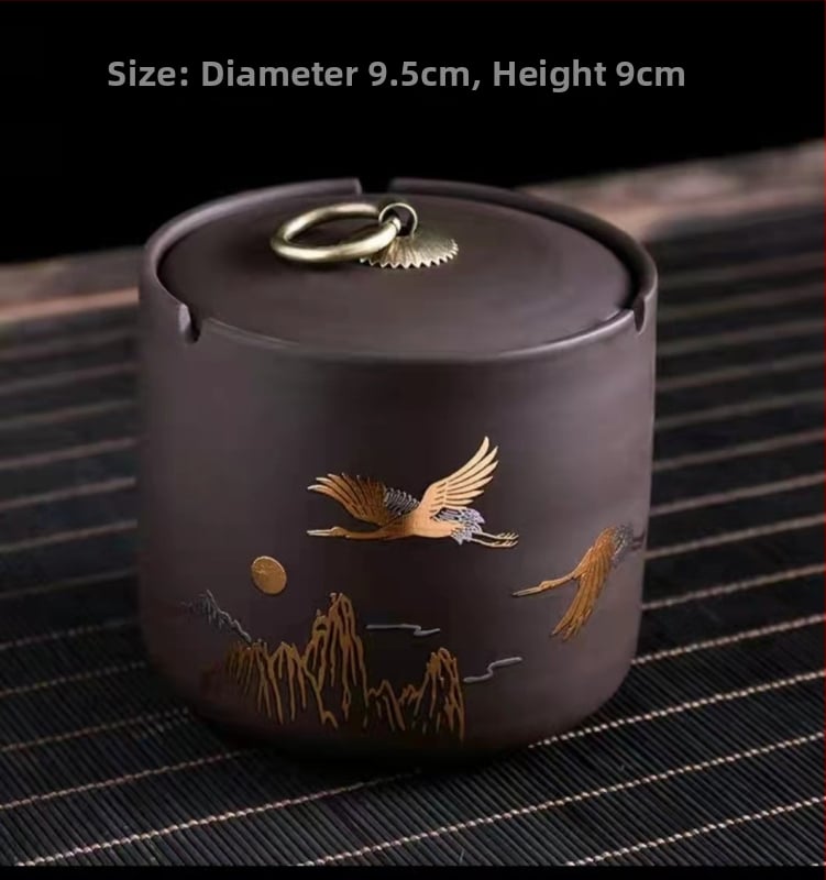 Keraamiline tuhkapott kaasiga — tuulekindel, dekoratiivne, logotüübi trükk, kohandatav