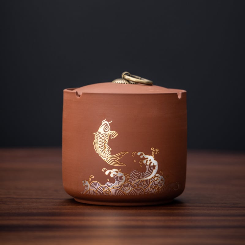 Keraamiline tuhkapott kaasiga — tuulekindel, dekoratiivne, logotüübi trükk, kohandatav