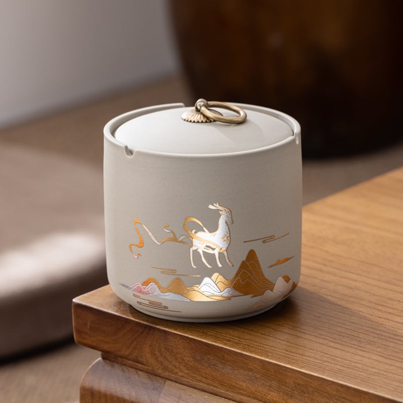 Keraamiline tuhkapott kaasiga — tuulekindel, dekoratiivne, logotüübi trükk, kohandatav