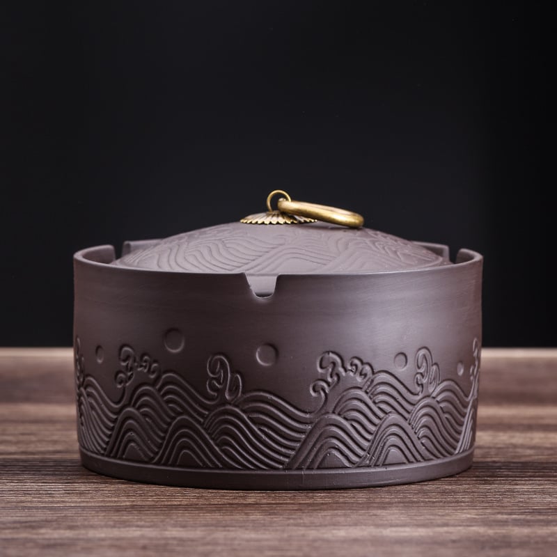 Keraamiline tuhkapott kaasiga — tuulekindel, dekoratiivne, logotüübi trükk, kohandatav